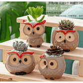 Macetero de buho de ceramica